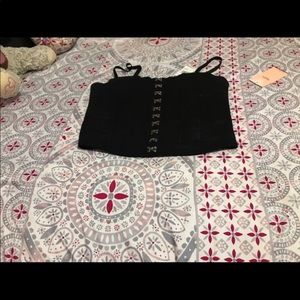 Black corset belly top